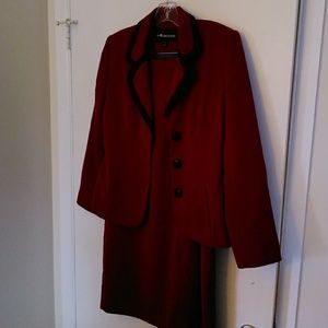 Red two piece long petite skirts set NWNT